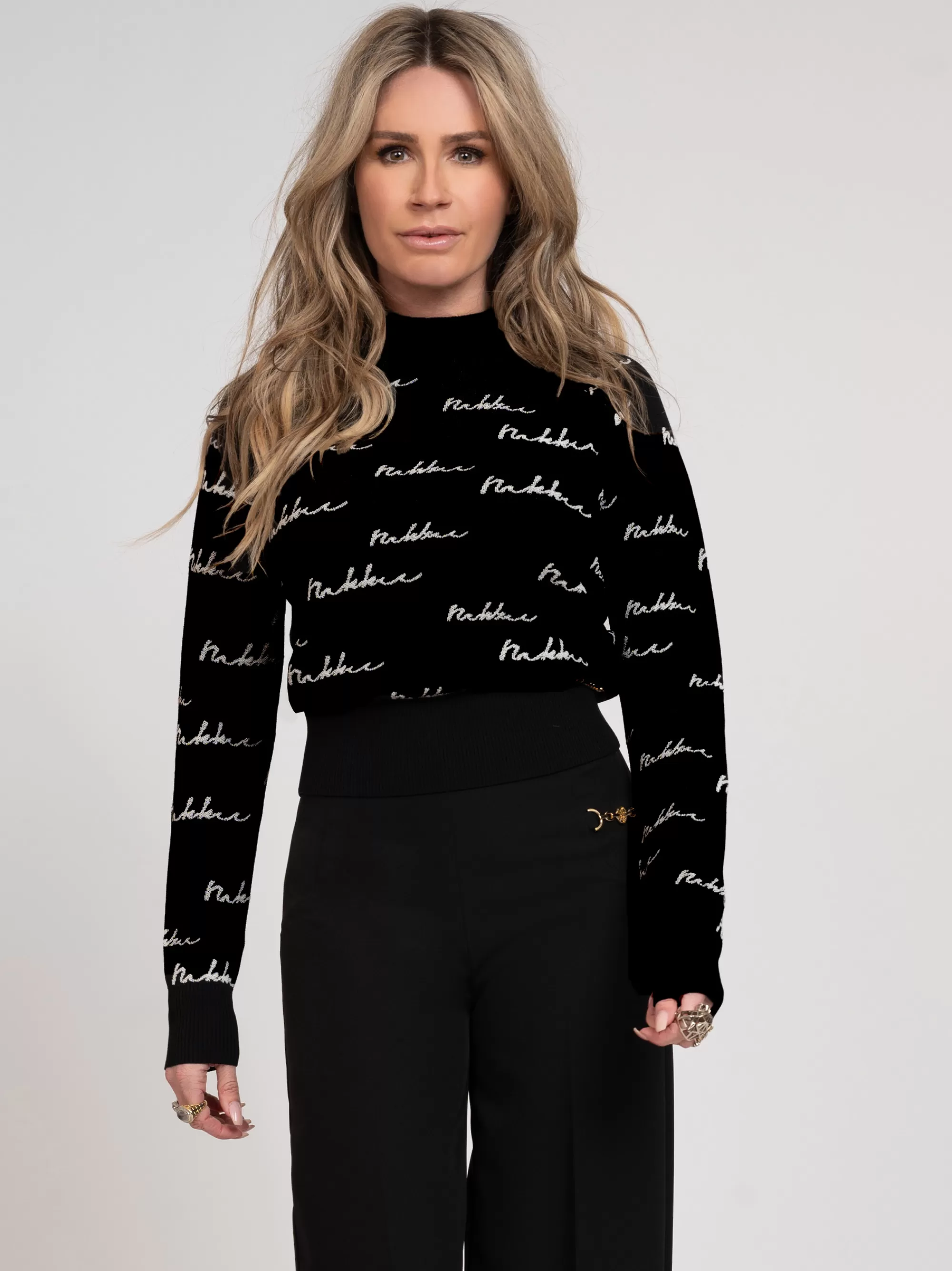 FIFTH HOUSE Truien & Vesten-Sweater met logo patroon Black