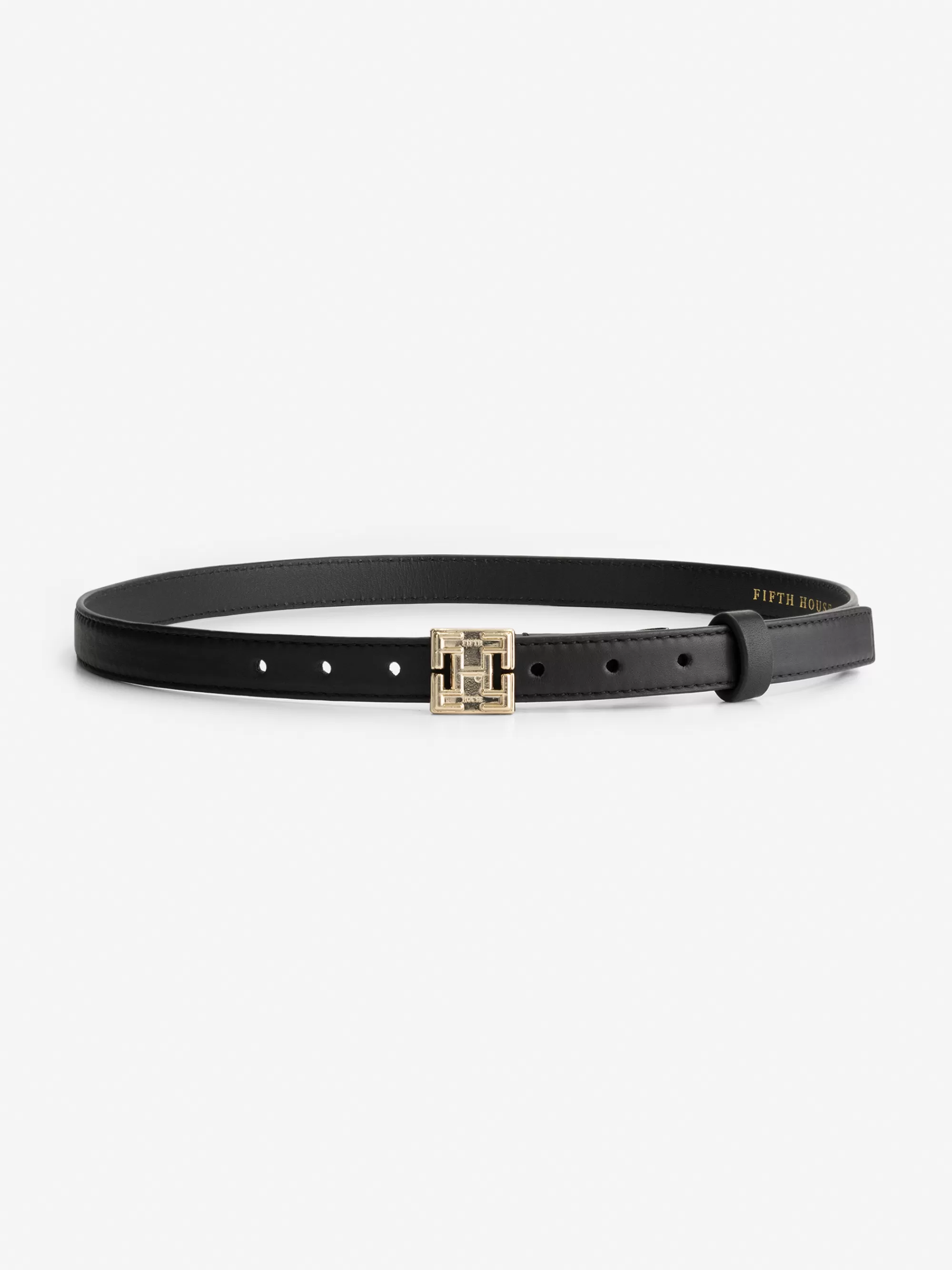 FIFTH HOUSE Riemen-Taille riem met logo gesp Black