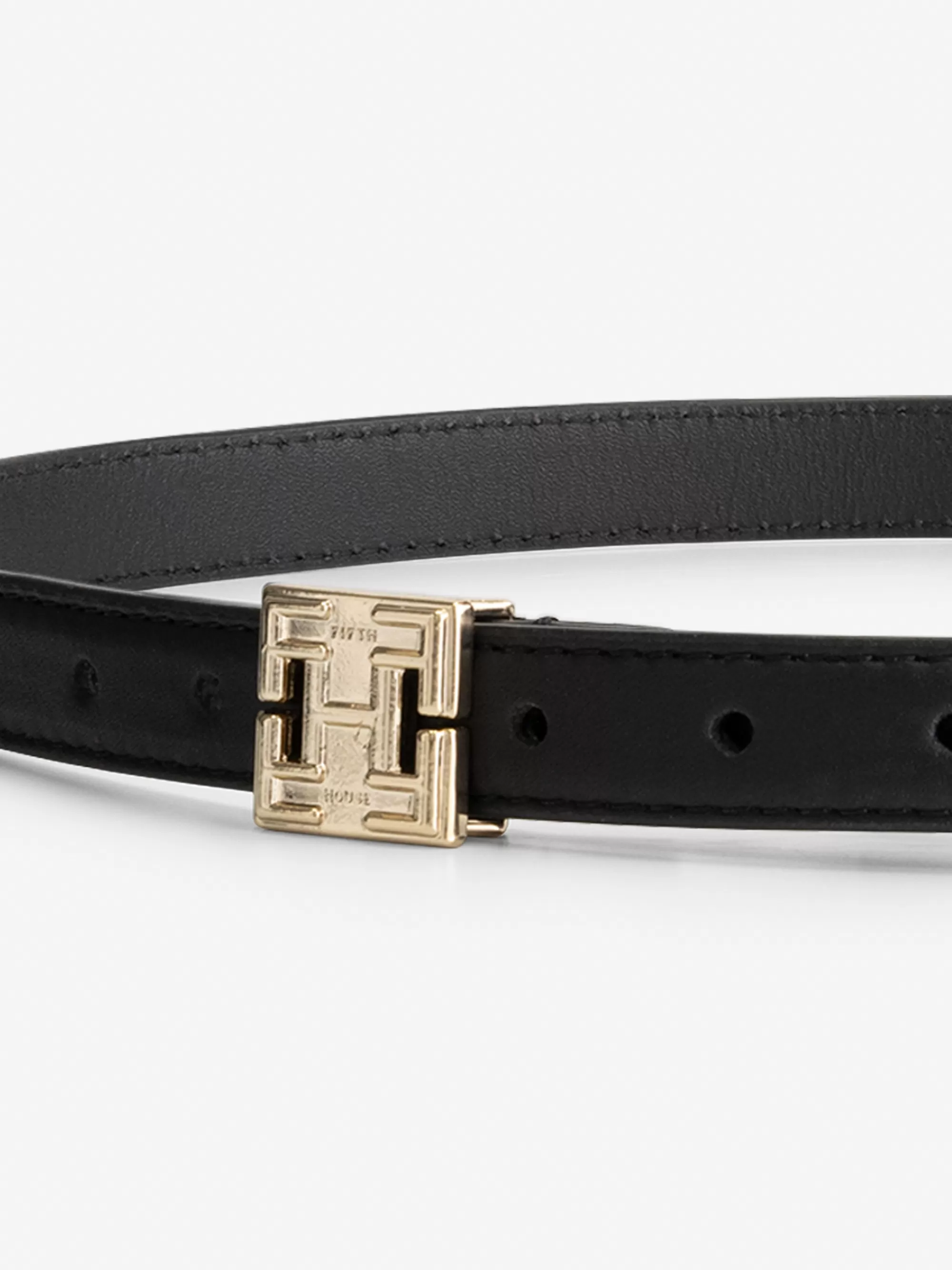 FIFTH HOUSE Riemen-Taille riem met logo gesp Black