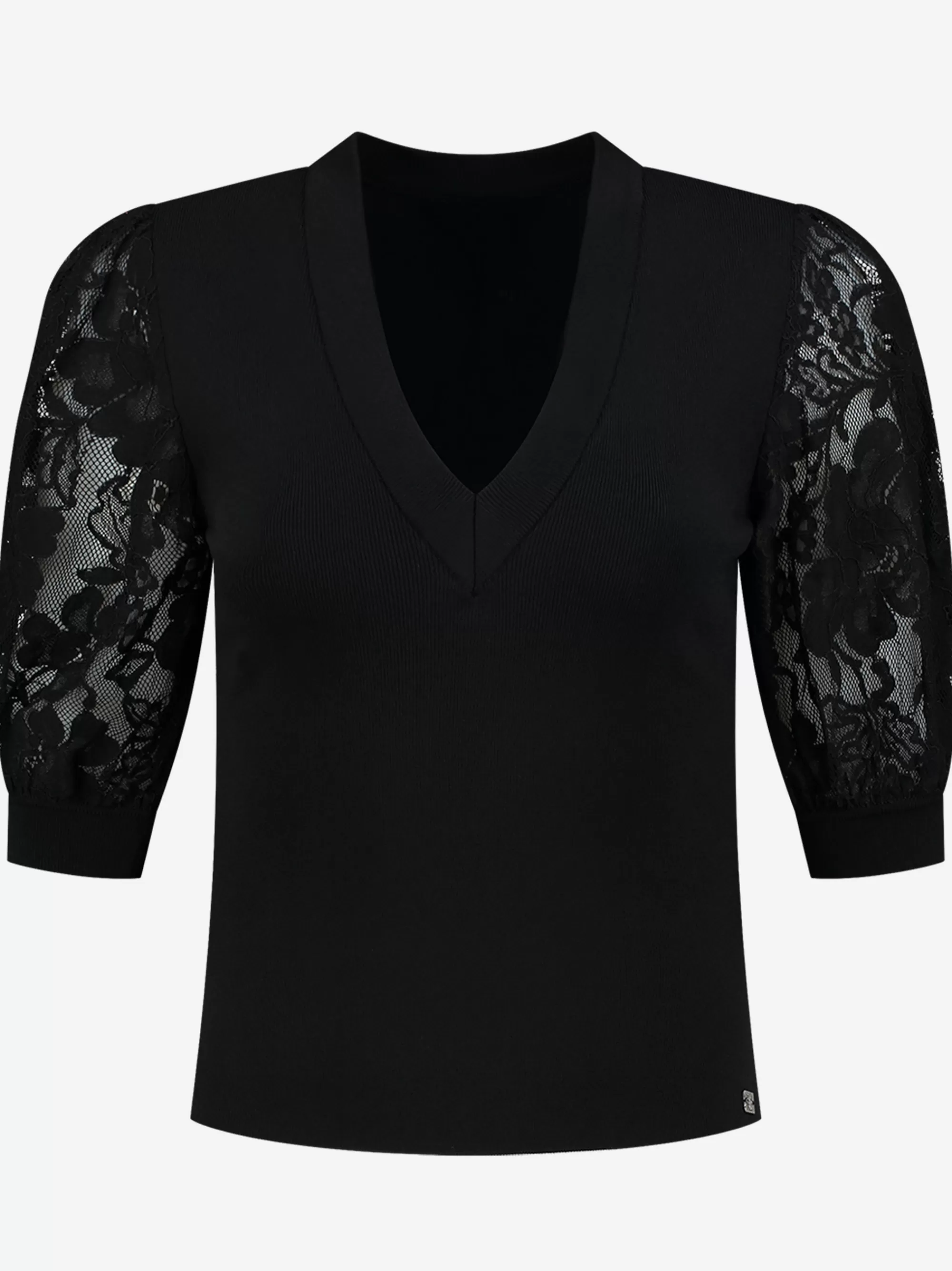 FIFTH HOUSE Tops-Top met kanten mouwen Black