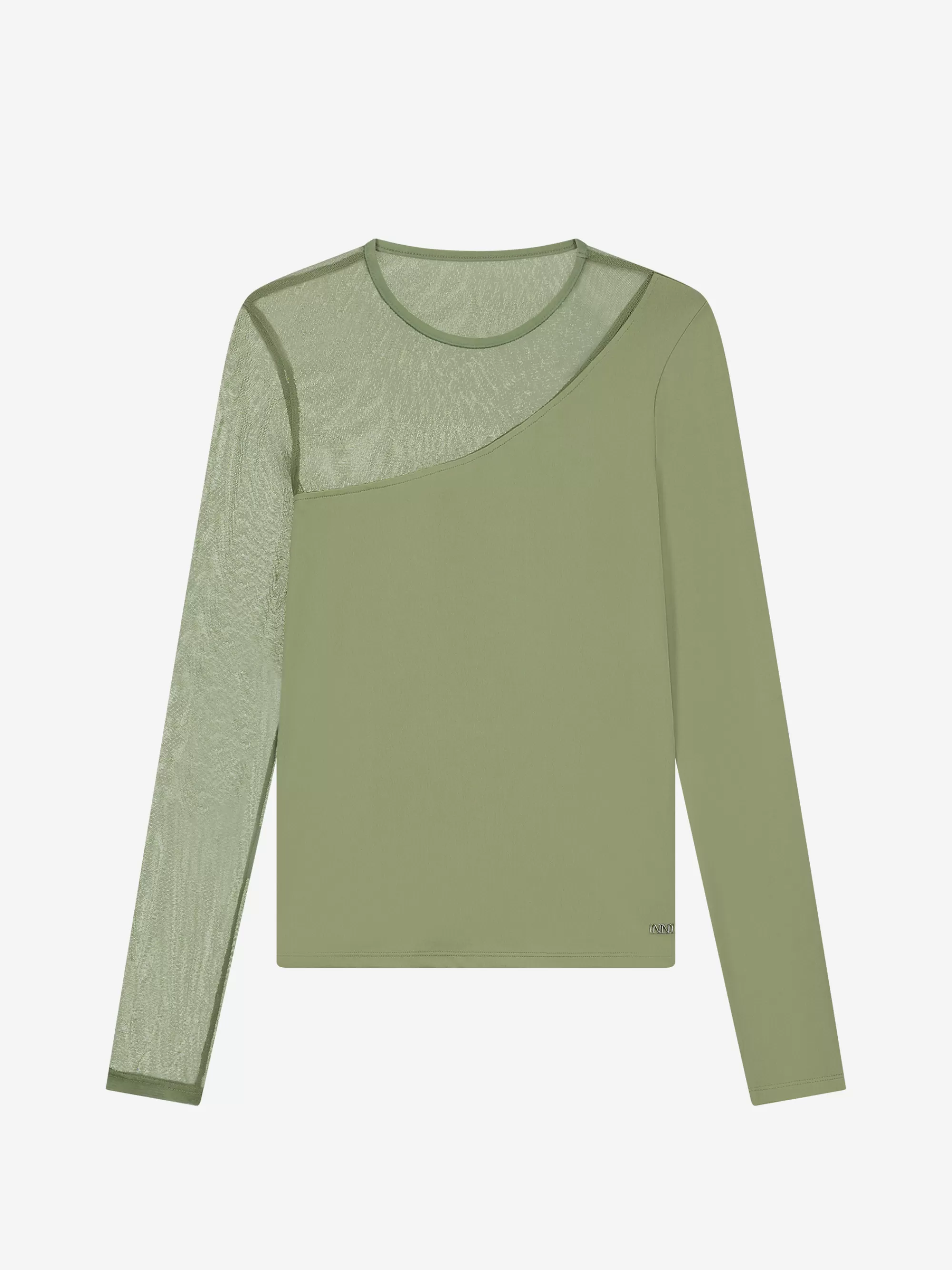 FIFTH HOUSE Tops-Top met mesh Crocodilegreen