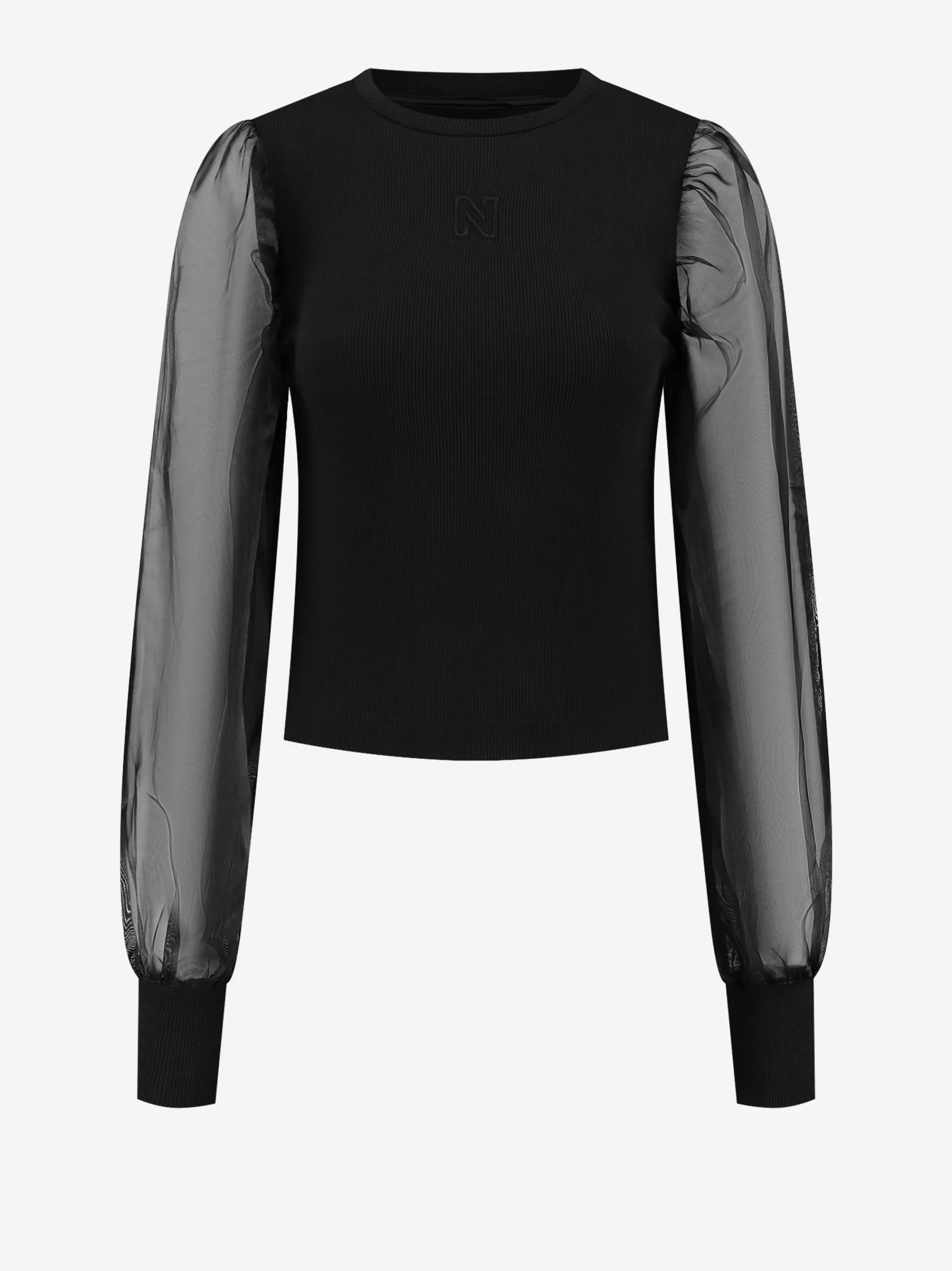 FIFTH HOUSE Tops-Top met mesh mouwen Black