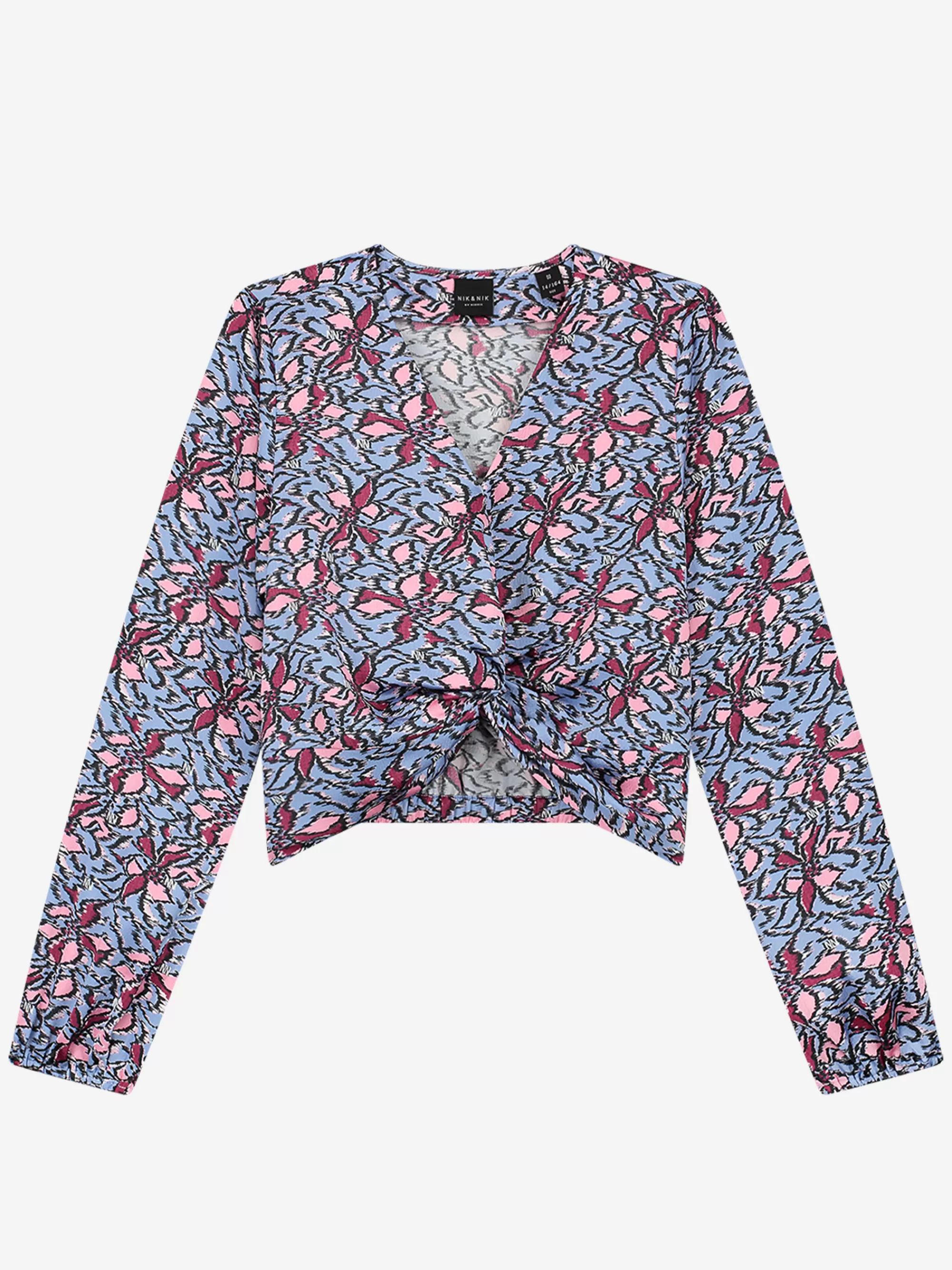 FIFTH HOUSE Sets & Co-ords | Tops-Top met print en knoop detail Lavenderblue/softpink