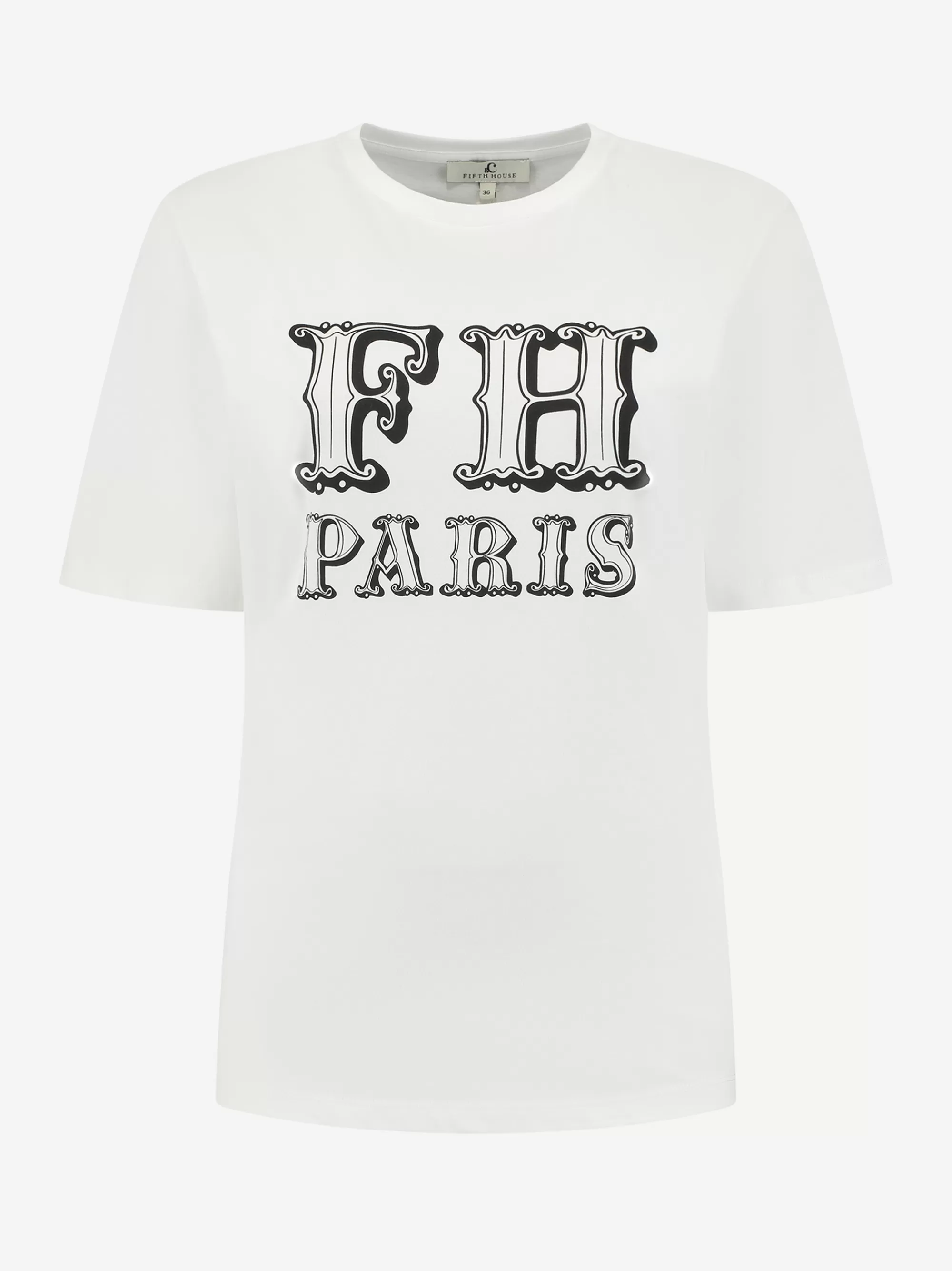 FIFTH HOUSE T-shirts-T-shirt met logo Brightwhite/black