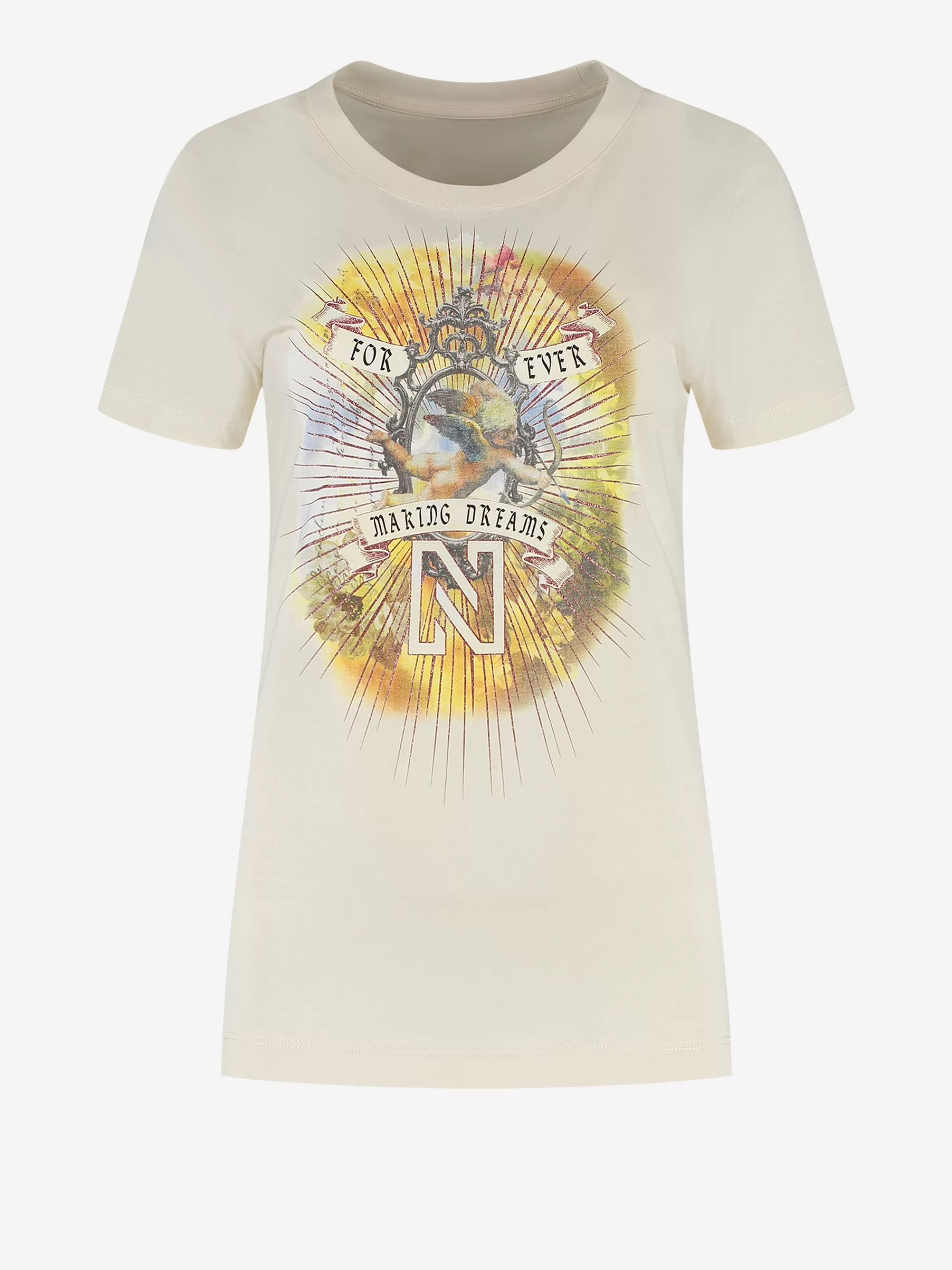 FIFTH HOUSE T-shirts-T-shirt met grafische print Cream