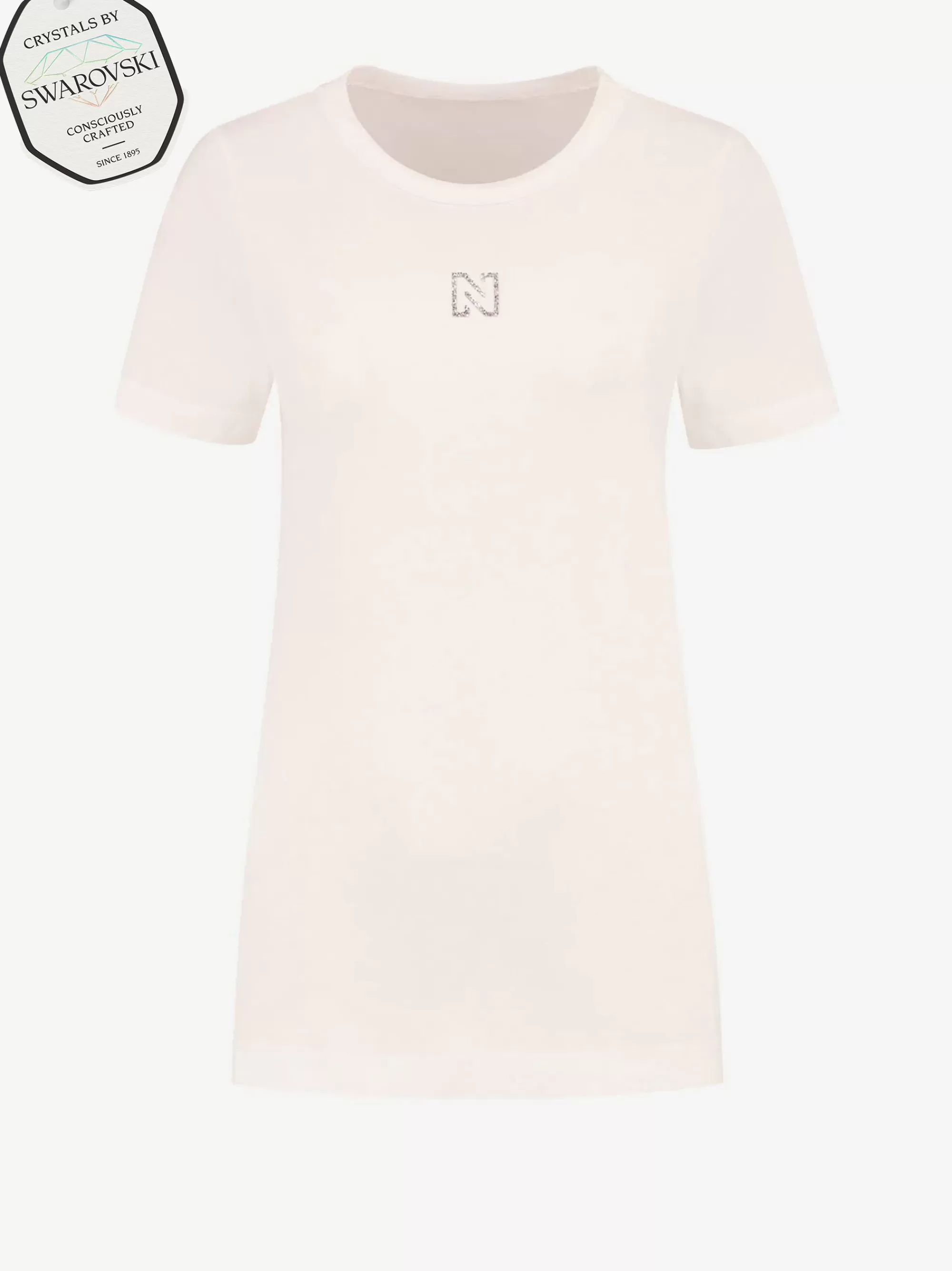 FIFTH HOUSE T-shirts-T-shirt met logo van Swarovski stenen Starwhite