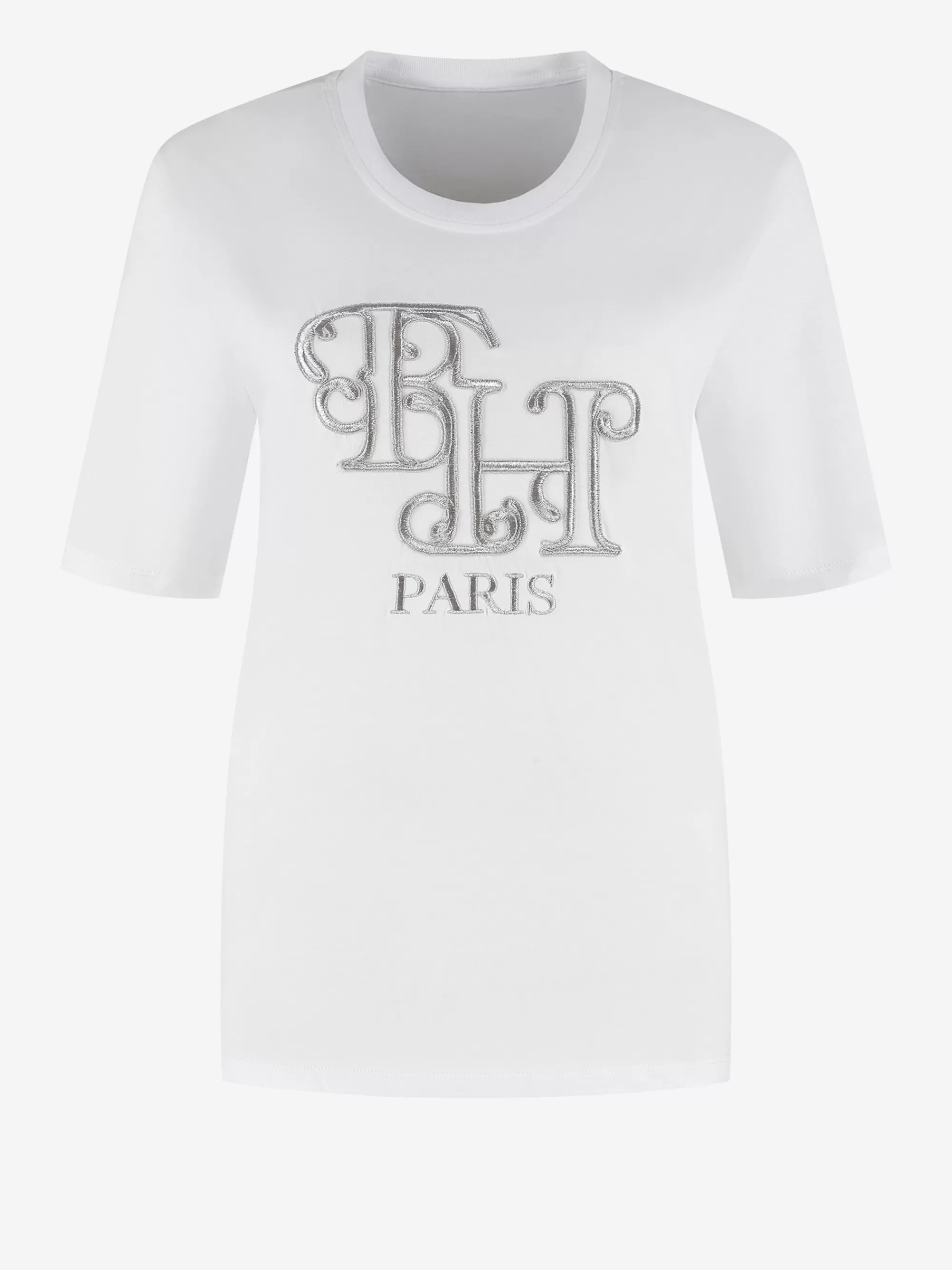 FIFTH HOUSE T-shirts-T-shirt met metallic look FH logo White