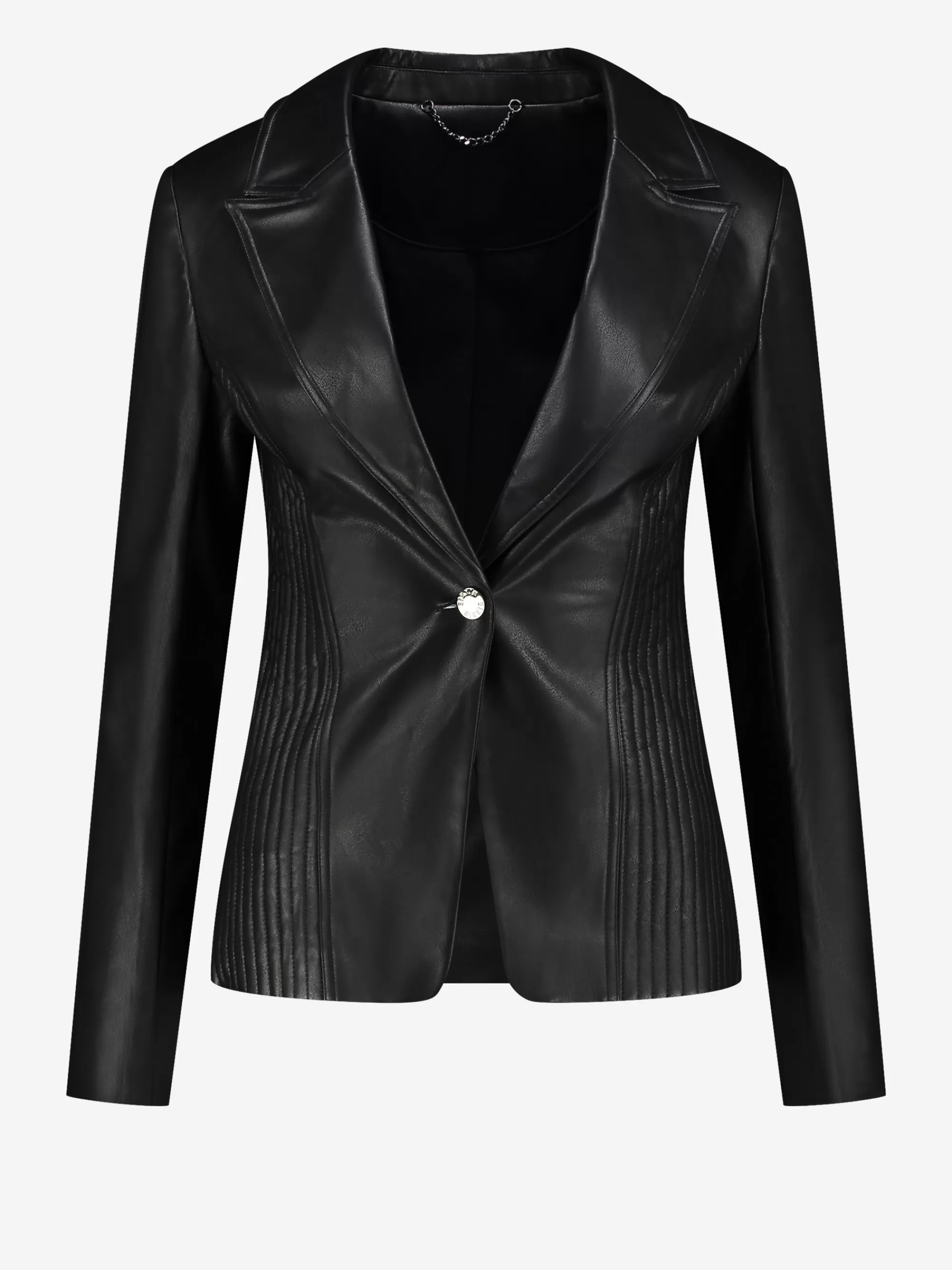 FIFTH HOUSE Blazers & Gilets-Vegan leren getailleerde blazer Black