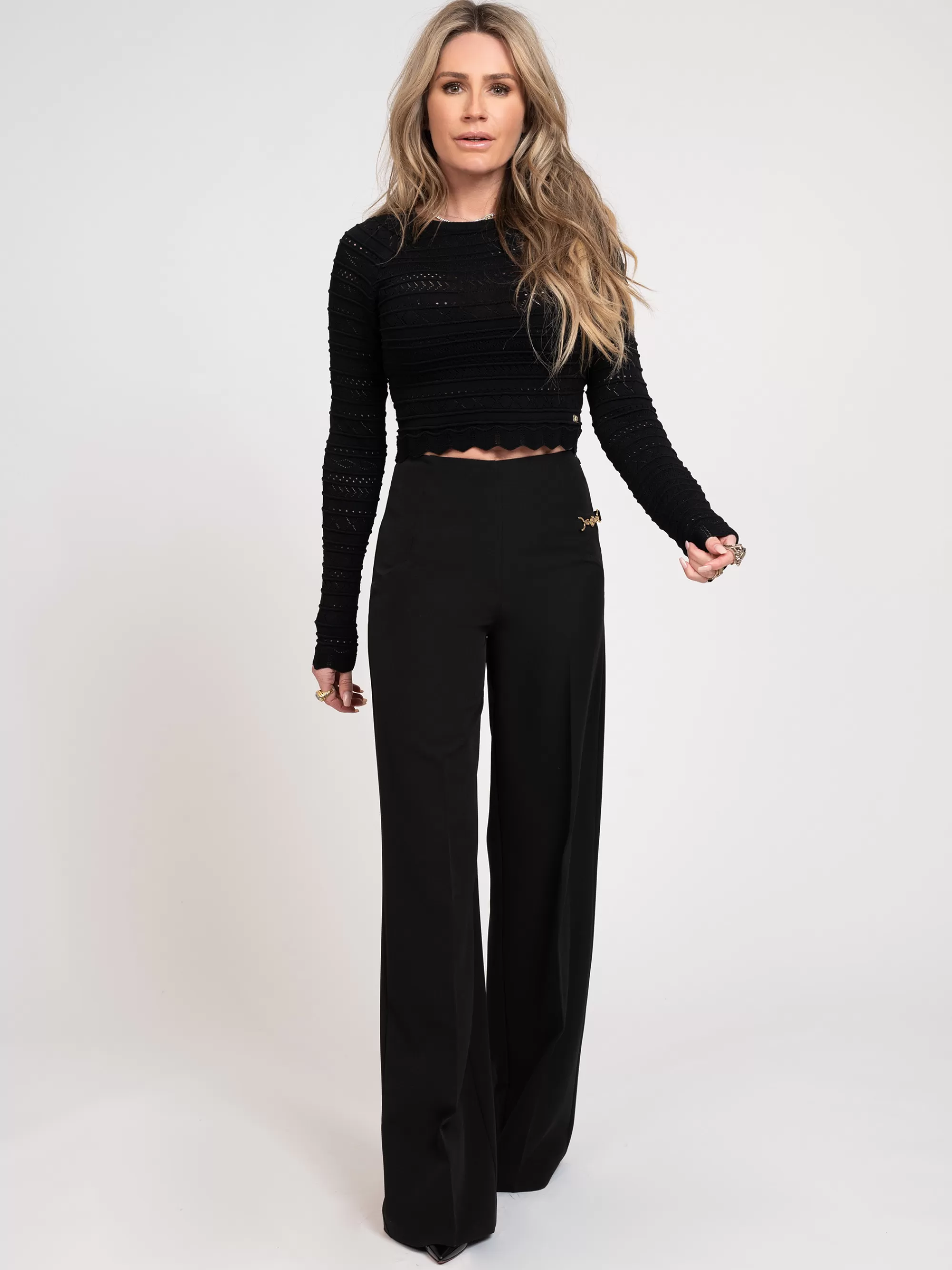 FIFTH HOUSE Broeken & Jeans-Wide leg broek Black