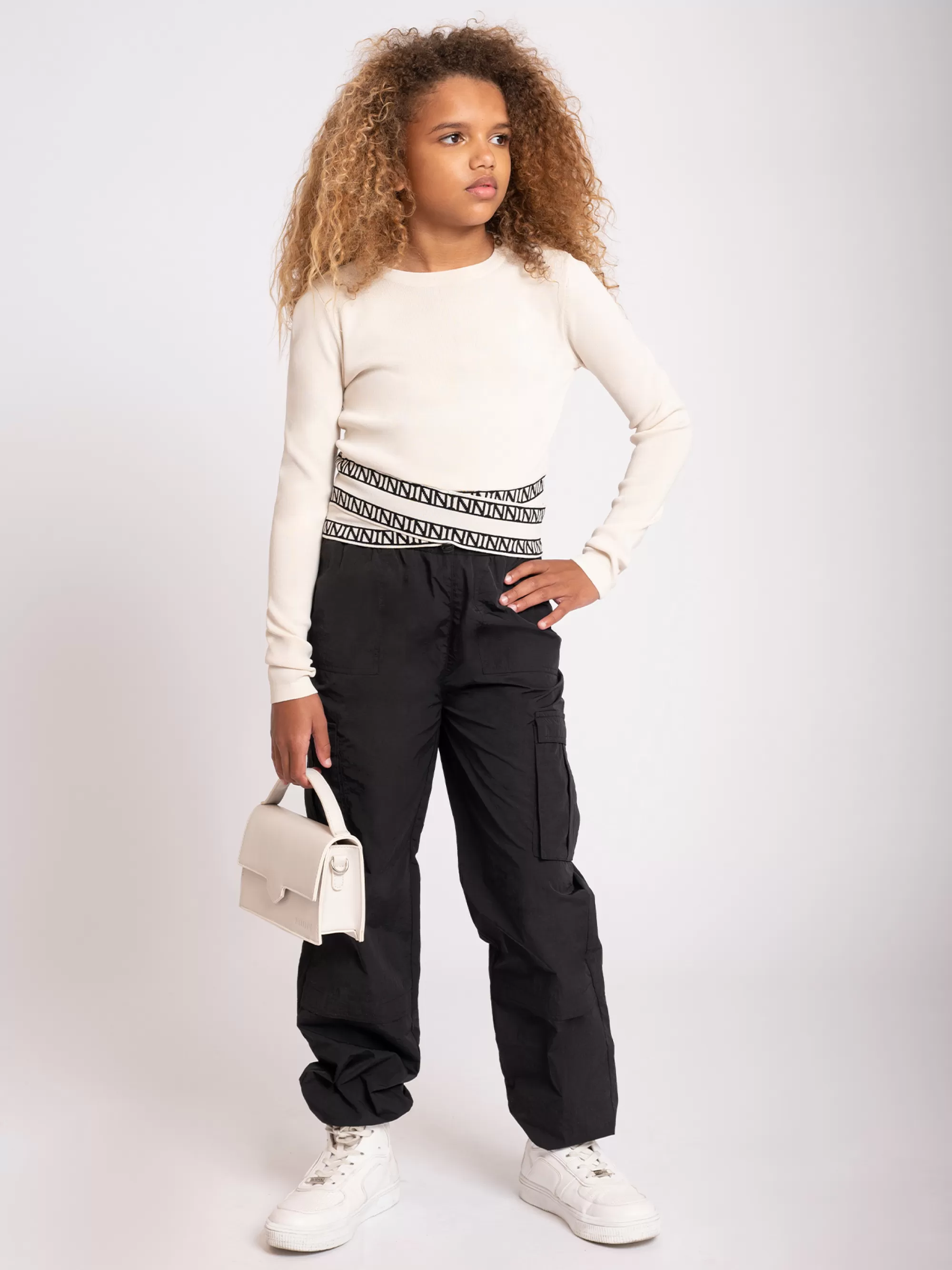 FIFTH HOUSE Broeken & Jeans-Wijde cargo broek Black